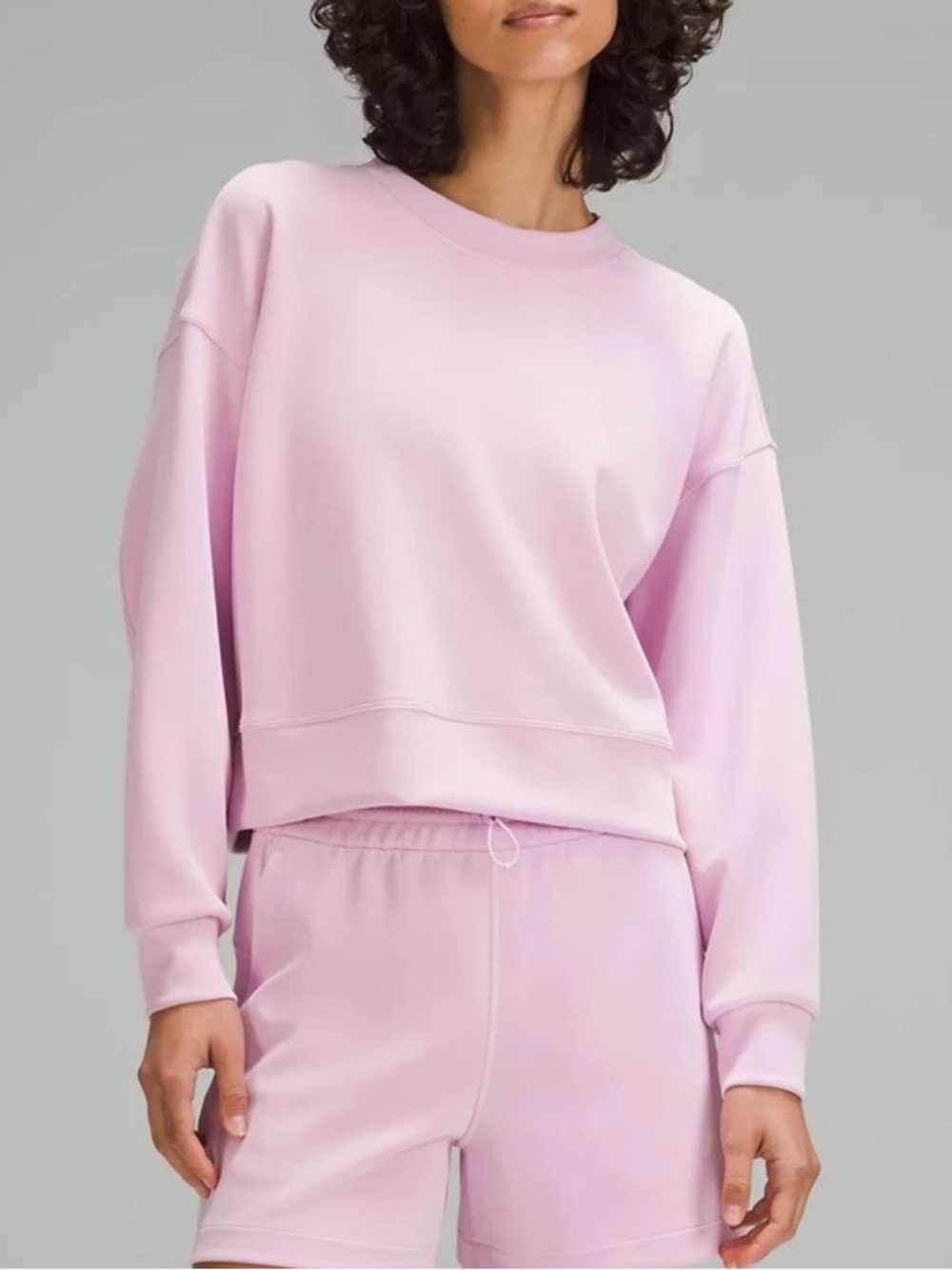 Lululemon Softstreme Perfectly Oversized Cropped Crew Vitapink Size 10